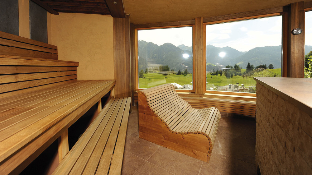 Sauna panoramica in Hotel Schalber a Serfaus