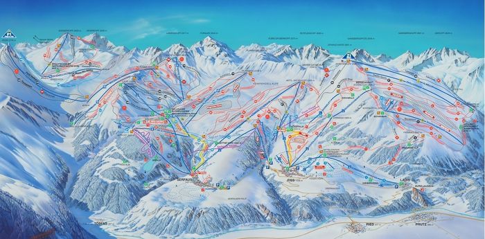 Skigebiet Serfaus-Fiss-Ladis - Pistenplan